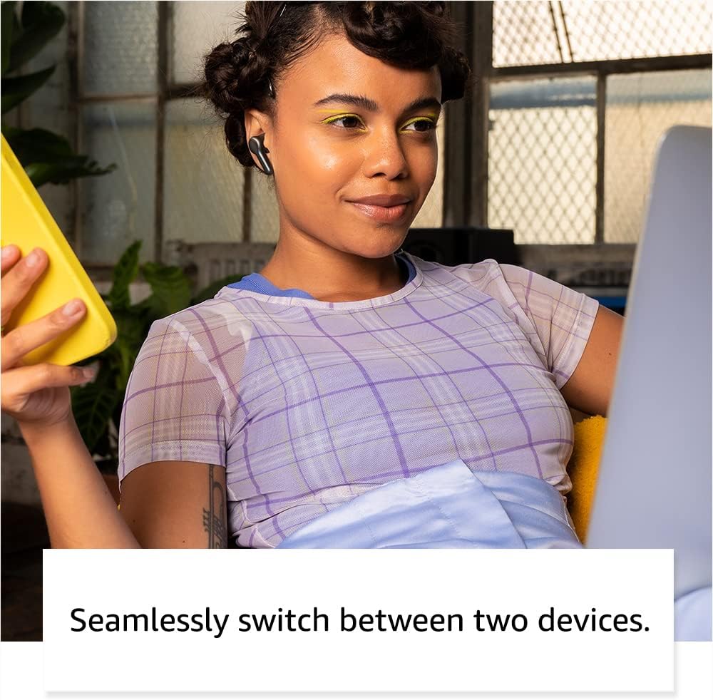 Amazon Echo Buds (newest model), True Wireless Bluetooth 5.2 Earbuds with Alexa, audio personalization, multipoint, 20H battery with charging case, fast charging, sweat resistant, Black