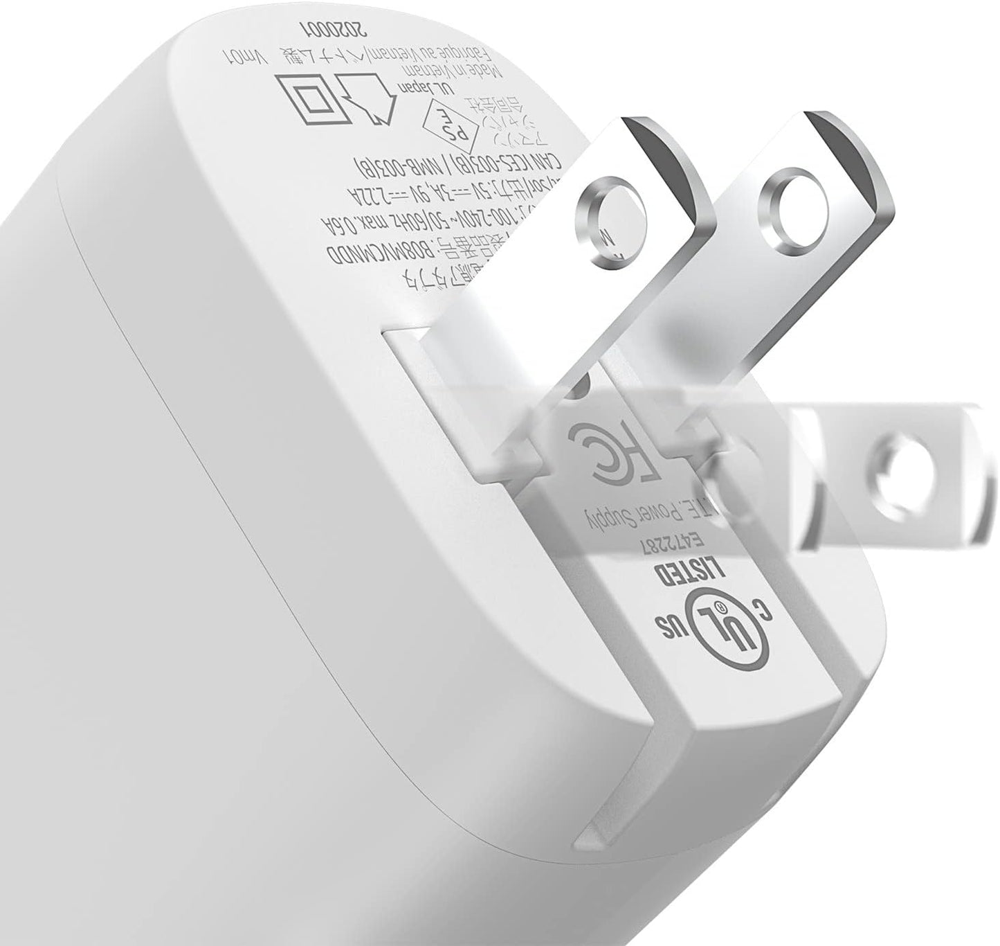 Amazon Basics 20W One-Port USB-C Wall Charger with Power Delivery PD for Tablets & Phones (iPhone 16/15/14/13/12/11/X, iPad, Samsung, and more), non-PPS, 1.81 x 1.73 x 1.09 inches, White