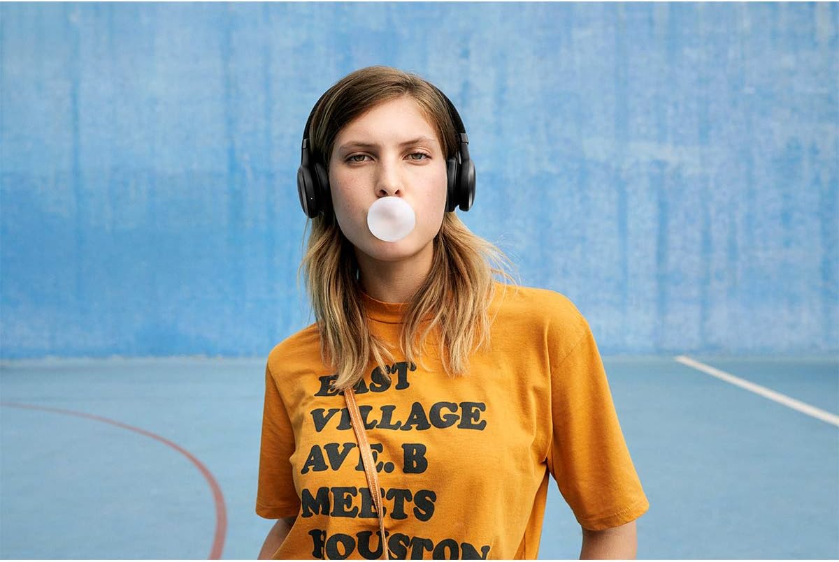 JBL Live 460NC wireless on-ear Noise Cancelling headphones with 50H battery, microphone for calls, lightweight and comfortable, and Alexa Built-in (Optimized for Android), iOS compatible (Black)