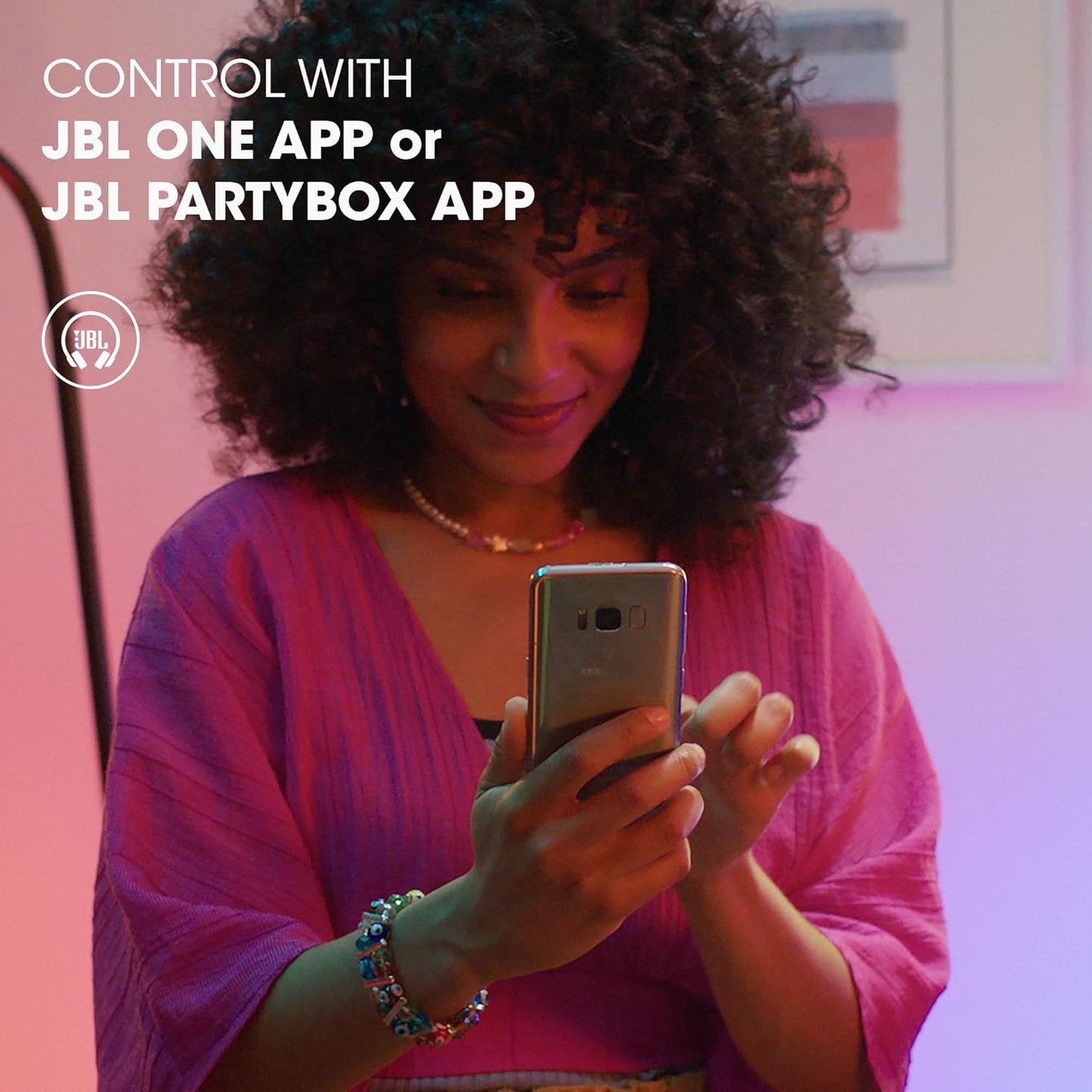 JBL PARTYLIGHT Beam - Bluetooth Projection Party Light, Take Your Party to The Next Level with Room-Filling choreographed lightshow, Match Your Energy