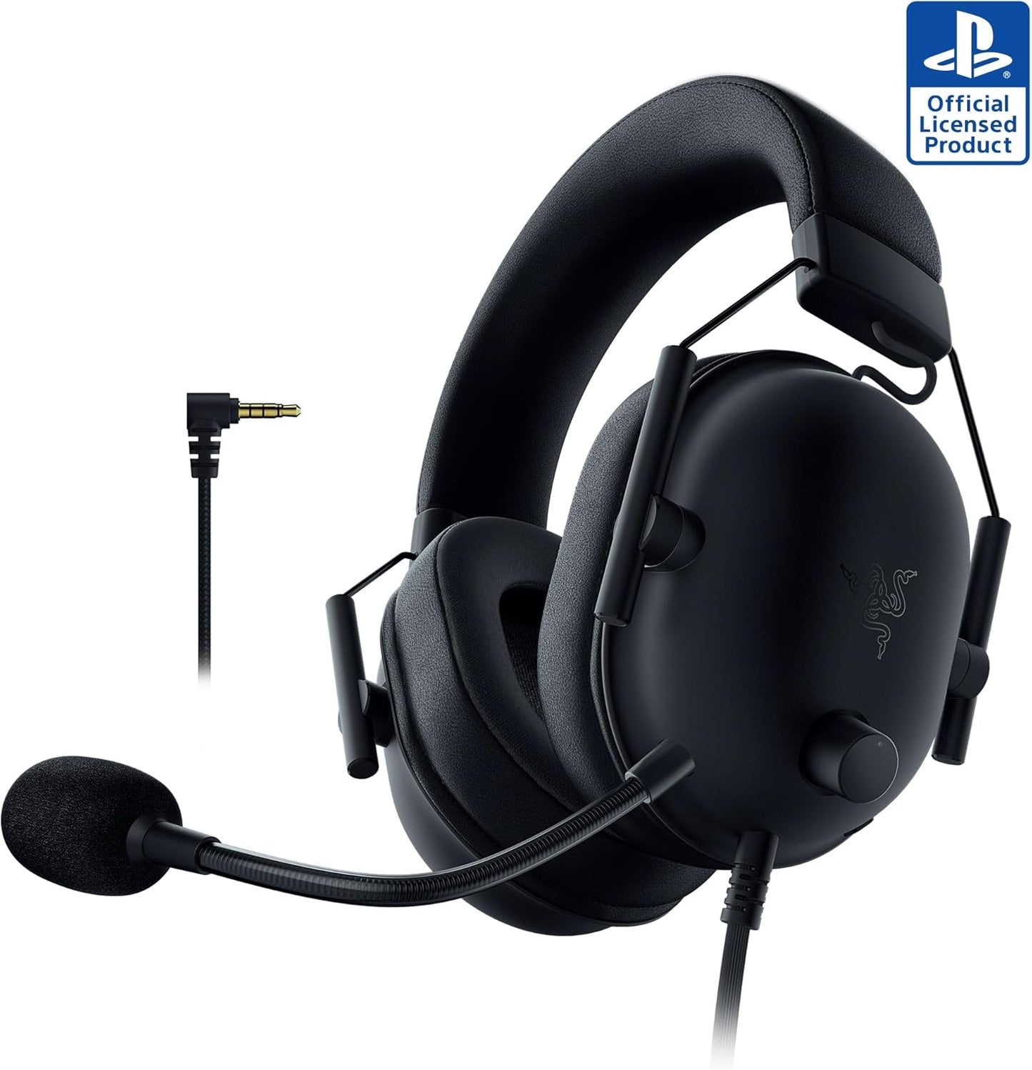 Razer BlackShark V2 X PlayStation Gaming Headset: 50mm Drivers - Cardioid Mic - Lightweight - Comfortable, Noise Isolating Earcups - for PS5, Xbox Series X, PC, Switch via 3.5 mm Audio Jack - Black