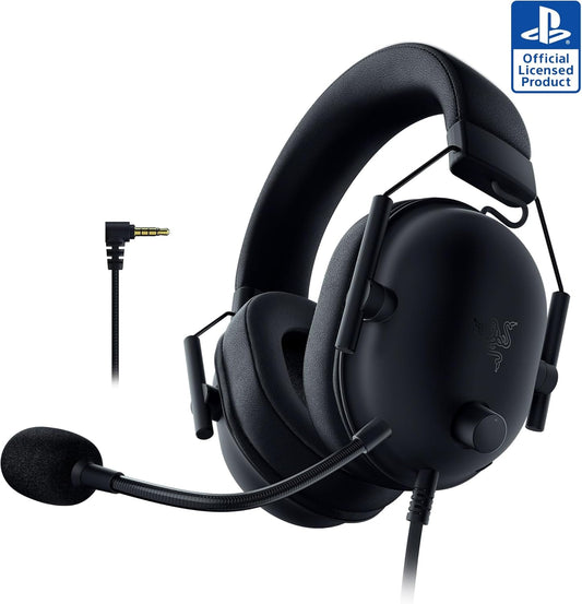 Razer BlackShark V2 X PlayStation Gaming Headset: 50mm Drivers - Cardioid Mic - Lightweight - Comfortable, Noise Isolating Earcups - for PS5, Xbox Series X, PC, Switch via 3.5 mm Audio Jack - Black
