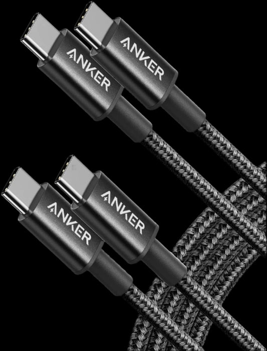 Anker USB C to USB C Cable, Type C 60W Fast Charging Cable (6FT, 2Pack) for iPhone 16 Series, iPad mini 6 and More (Black)