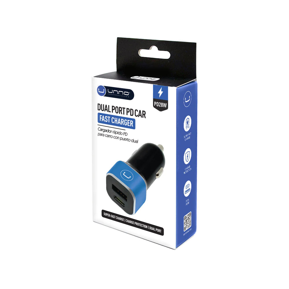 Unno Car Fast Charger PD28W USB & Type-C (PW5025)